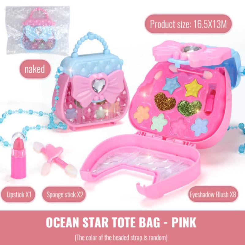 32Pcs Kids Makeup Toys Girls Real Makeup Kit Washable Non-Toxic Makeup Toy Set Retro Beauty Makeup