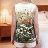 Women Shoulder Surgery Shirt Sleeveless Floral Print Top with Snap Buttons and Adjustable Cuff Design Postoperative Recovery Garment