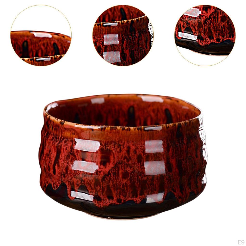 Ceramic Matcha Bowl Handmade Unique Chawan Teaware Porcelain Tea Mixing for Family Lovers