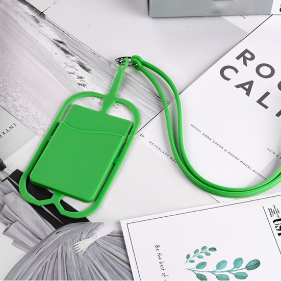 Silicone Phone Back Holder with Lanyard Case Card Sling Necklace Strap Neck Cord