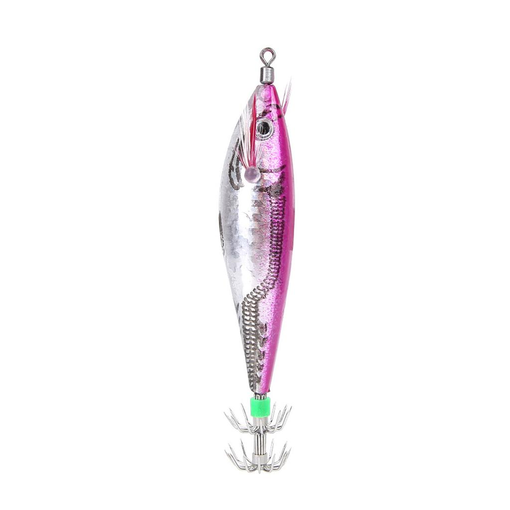 10cm High Quality Squid Fish Hook Lure Bait Parts Fishing Accessory(rose red)