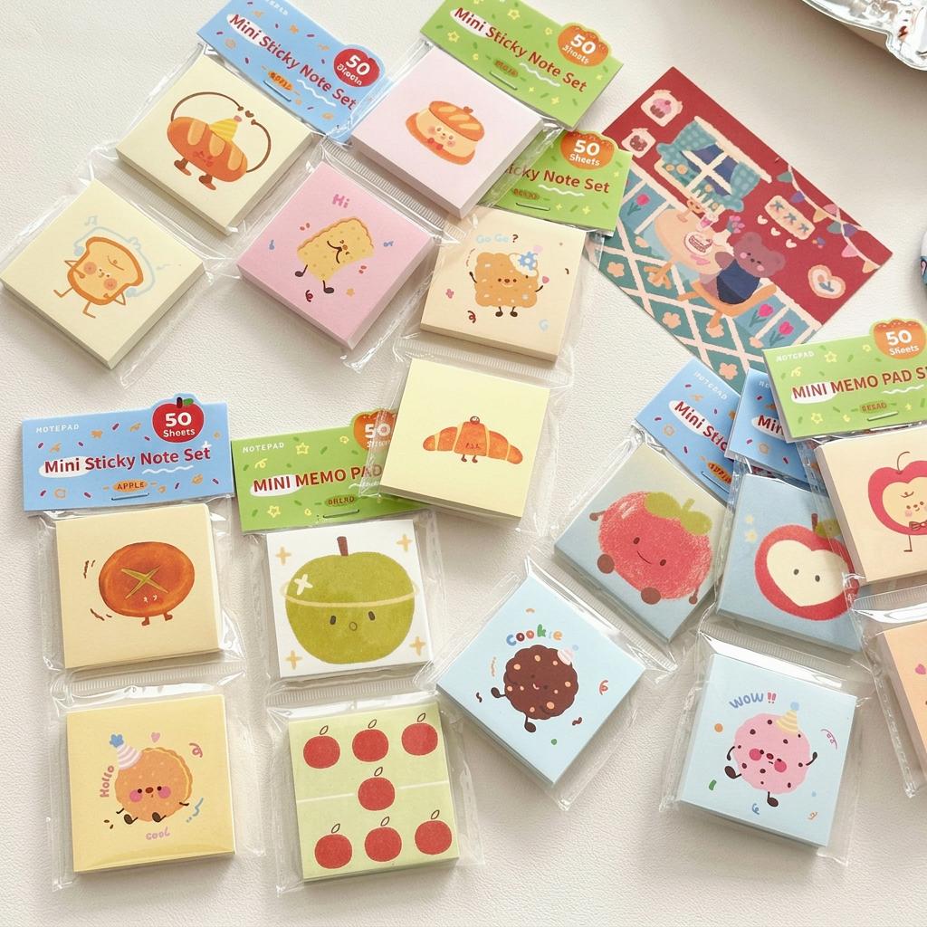 Non-Adhesive Notepad Decorative Food Themed Notepad Japanese Memo Japanese Mini Memo Pad For Office Workers On-The-Go Message