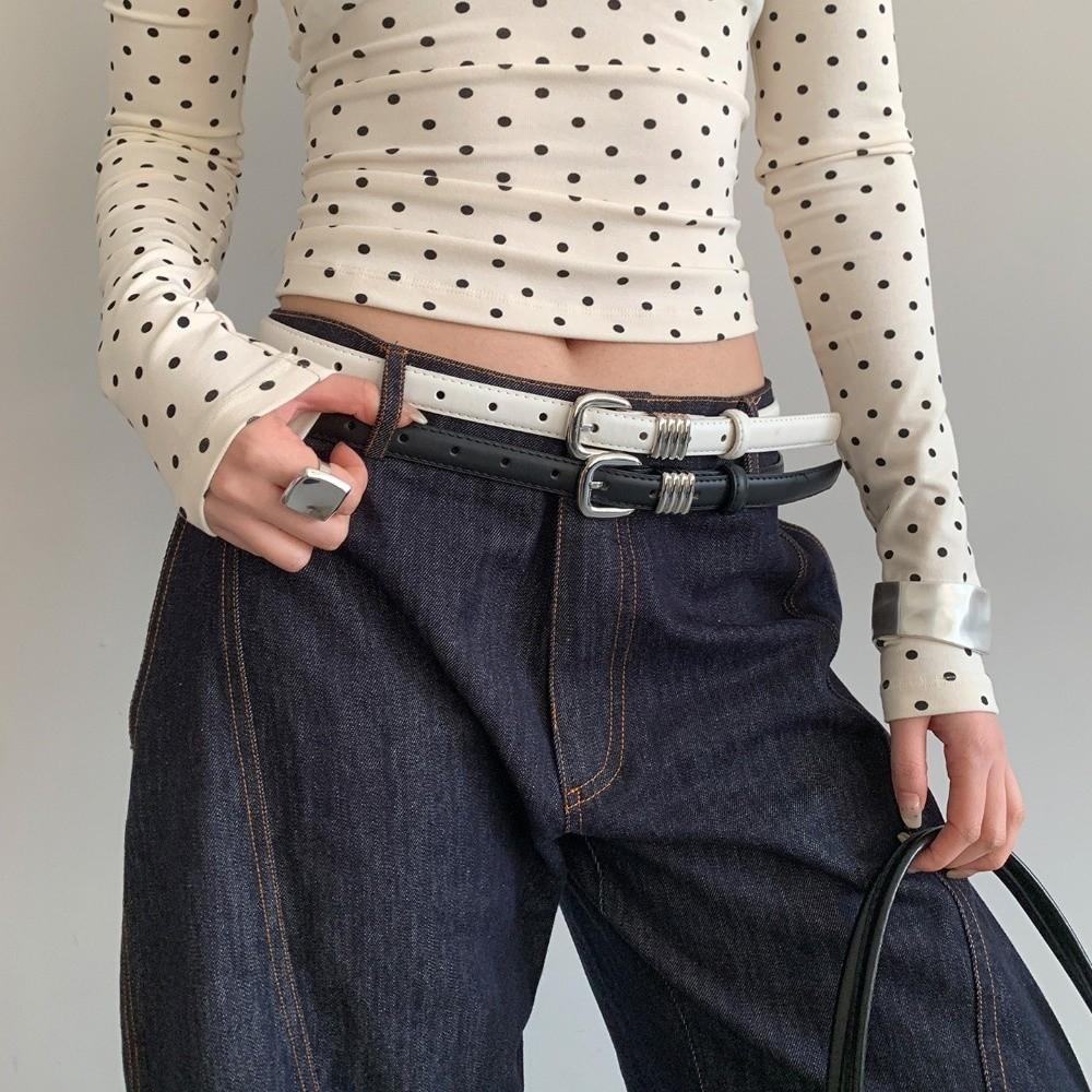 Thin Women's Belt PU Leather Dress Jeans Belt Fashion Waist Belt  Spicy Girls
