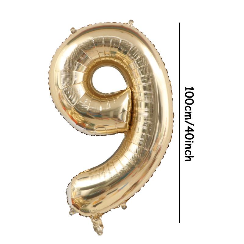 1pc 40inch Platinum Colour Number Balloons Figure Helium Balloon Digit Globos Birthday Party Decorations Supplies