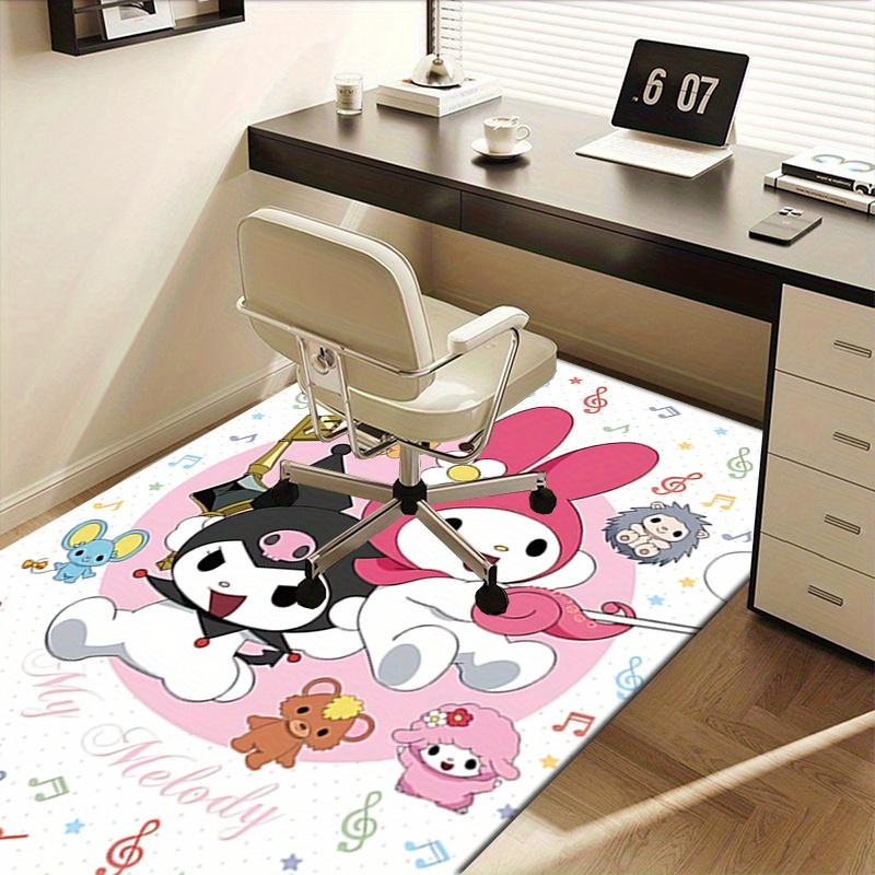 Office Rug My Melody, Kuromi Anti-Slip Rug, Machine Washable for Living Room, Bedroom, Office, Multiple Sizes, Bedroom Mat, Decorative Mat, Durable Ma
