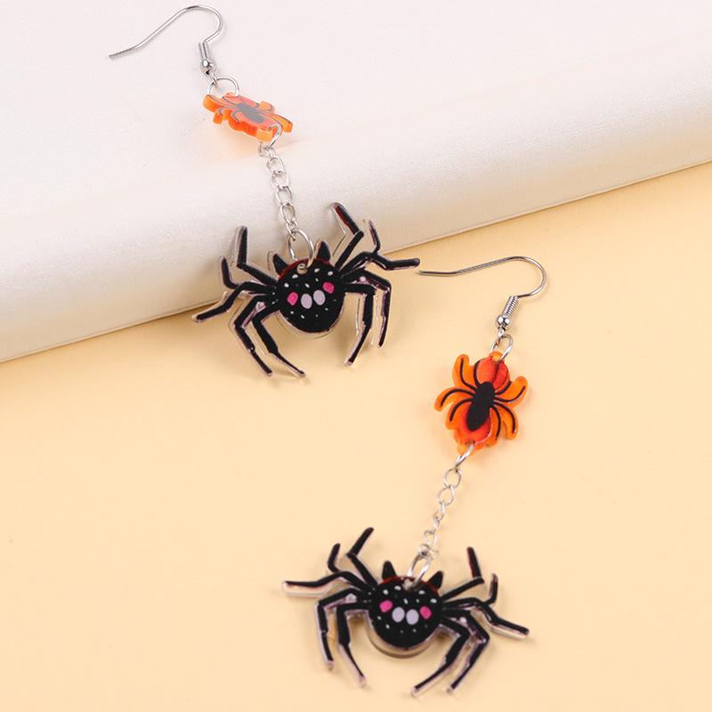 JMXD-JMXD- Halloween Ghost Acrylic Earrings for Women, Y2K Color-Blocking Dangle Earrings, Hypoallergenic Statement Drop Ear Studs