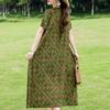 Elegant Women's Dresses Summer Vintage Clothes Plus Size Short Sleeve Casual Loose Long Dress