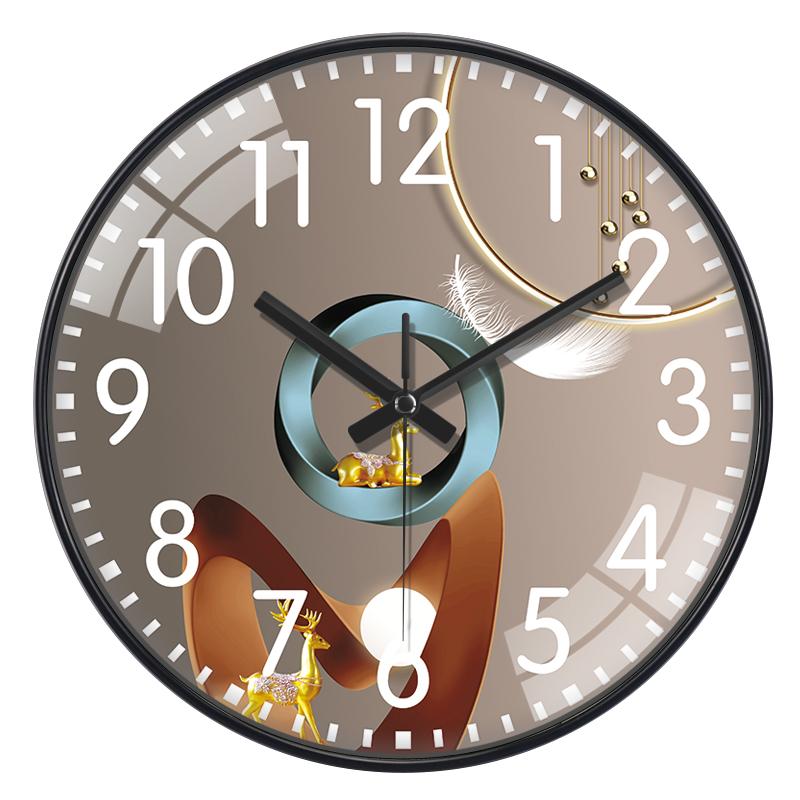 Light Luxury Art Wall Clock Circular Quartz Clock For Bedroom Living Room Study Fashionable Simple Modern Decoration