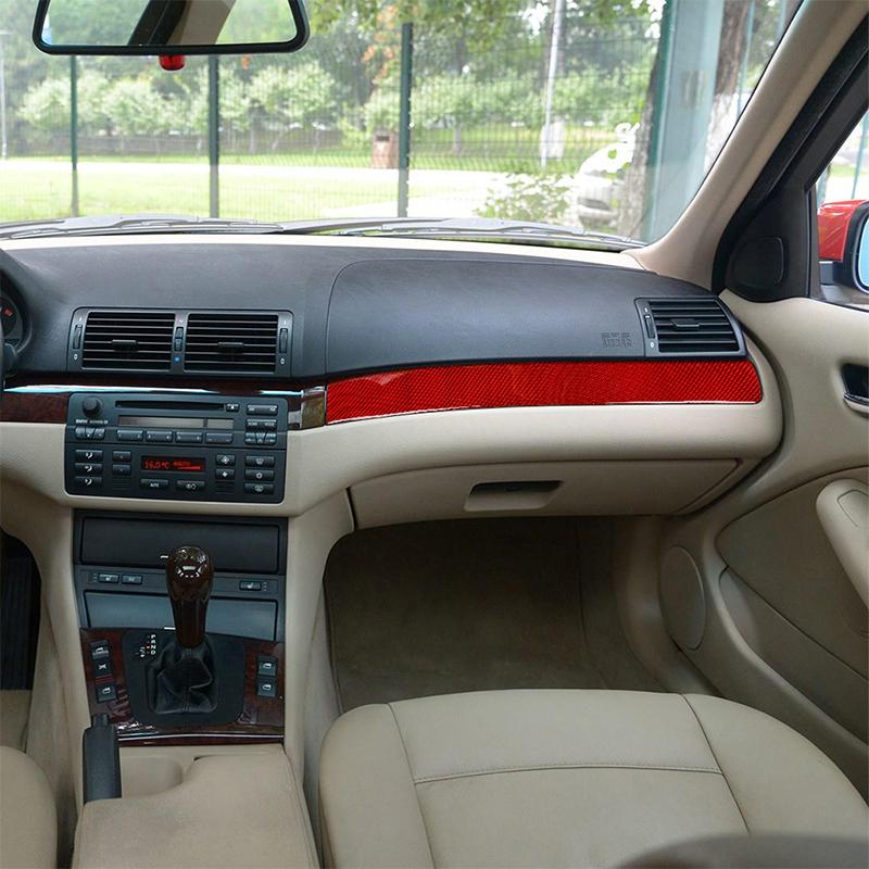 Pre BMW 3Series E46 1998-2005 Real Carbon Fiber Co-Pilot Obloženie stredového ovládacieho pásu Vnútorné príslušenstvo Interiér auta