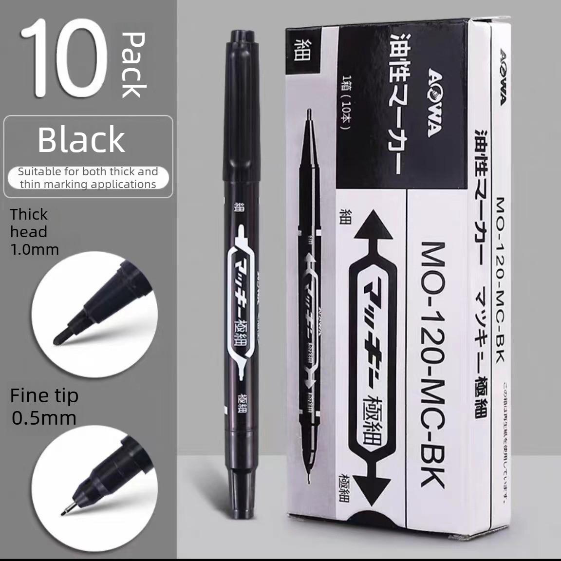 Fine Tip Dual Head Quick Dry Markers for Students Art Drawing Journaling Outline black-10
