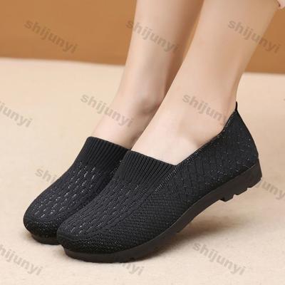 Women's Soft Sole Casual Shoes Summer New Breathable Slip On Flats Lightweight Comfortable Non Slip Vintage Mesh Shoes