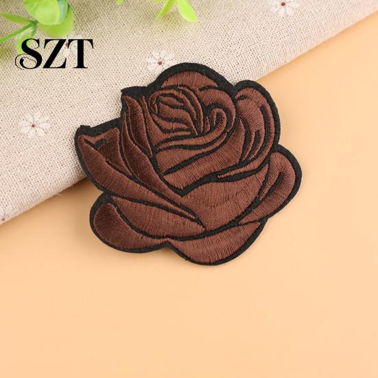 Aufnäher Kleideraufnäher Rose Aufbügler Stoffblume Abzeichen Zubehör für Kleidung Applikation