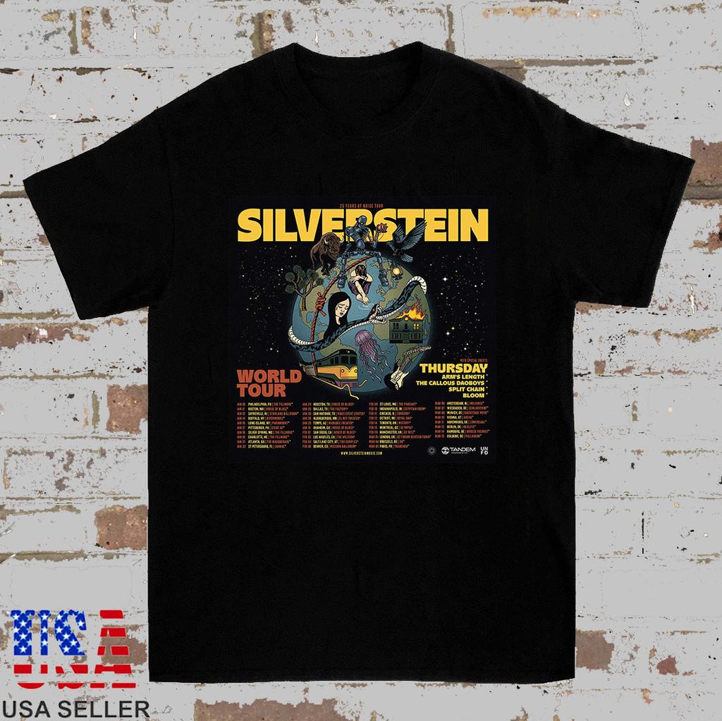 Silverstein Band North America Tour 2025 T Shirt Full Size S-5Xl