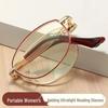 Portable Folding Blue Light Blocking Reading Glasses: Stylish, High-Quality HD Eye Protection for Seniors (100 Degree)