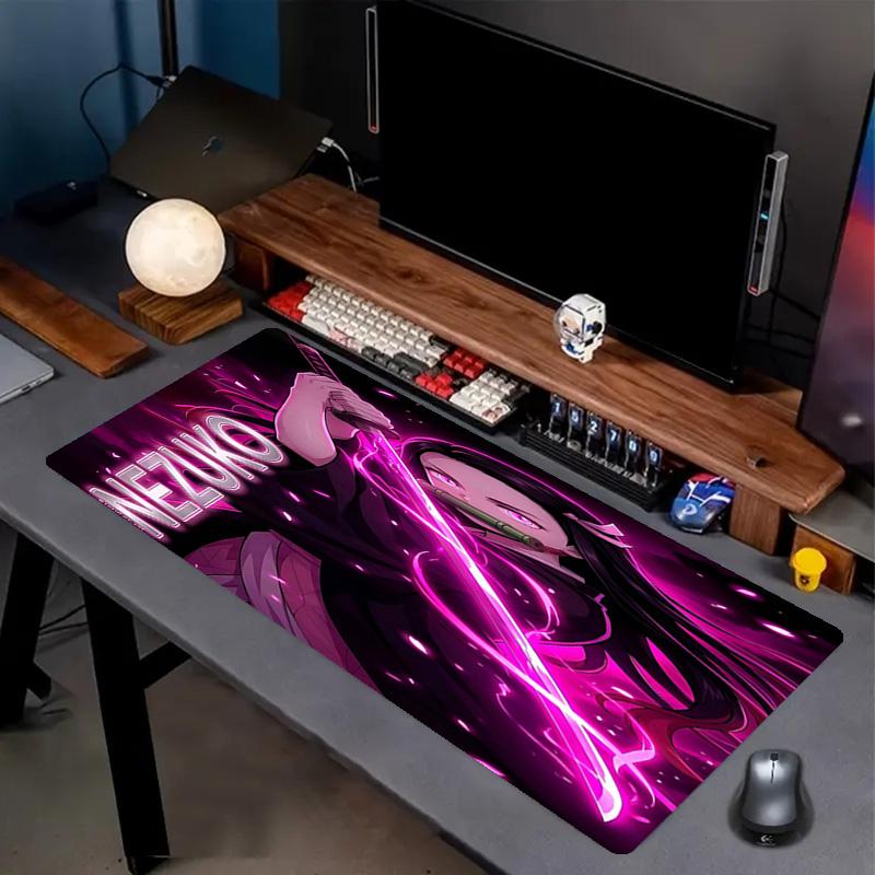 Demon Slayer Print Mouse Pad, Anti‑Slip Desktop keyboard Mat, for PC Laptop Gaming Working Daily Use, Cool Festival Surprise Gift