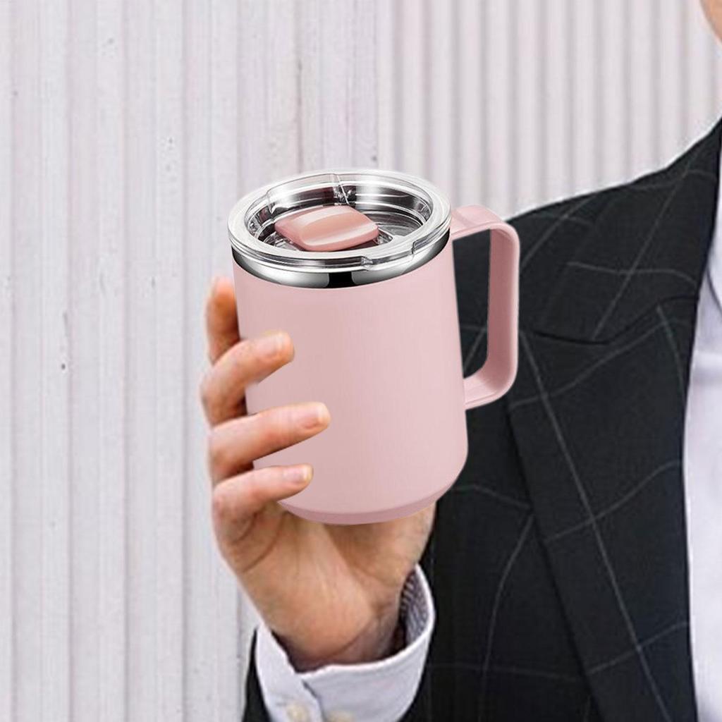 450ml Stainless Steel Mugs Insulated Coffee Mug With Handle And Lid Double Wall Vacuum Travel Mug For Office Outdoor Thermos cup