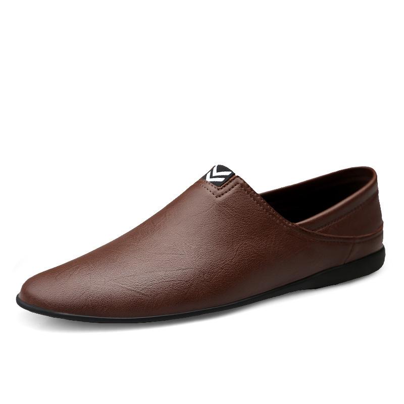 Vår Lær Fritidssko Herresko Pustende Businessko Myk Såle Slip-on Latsko