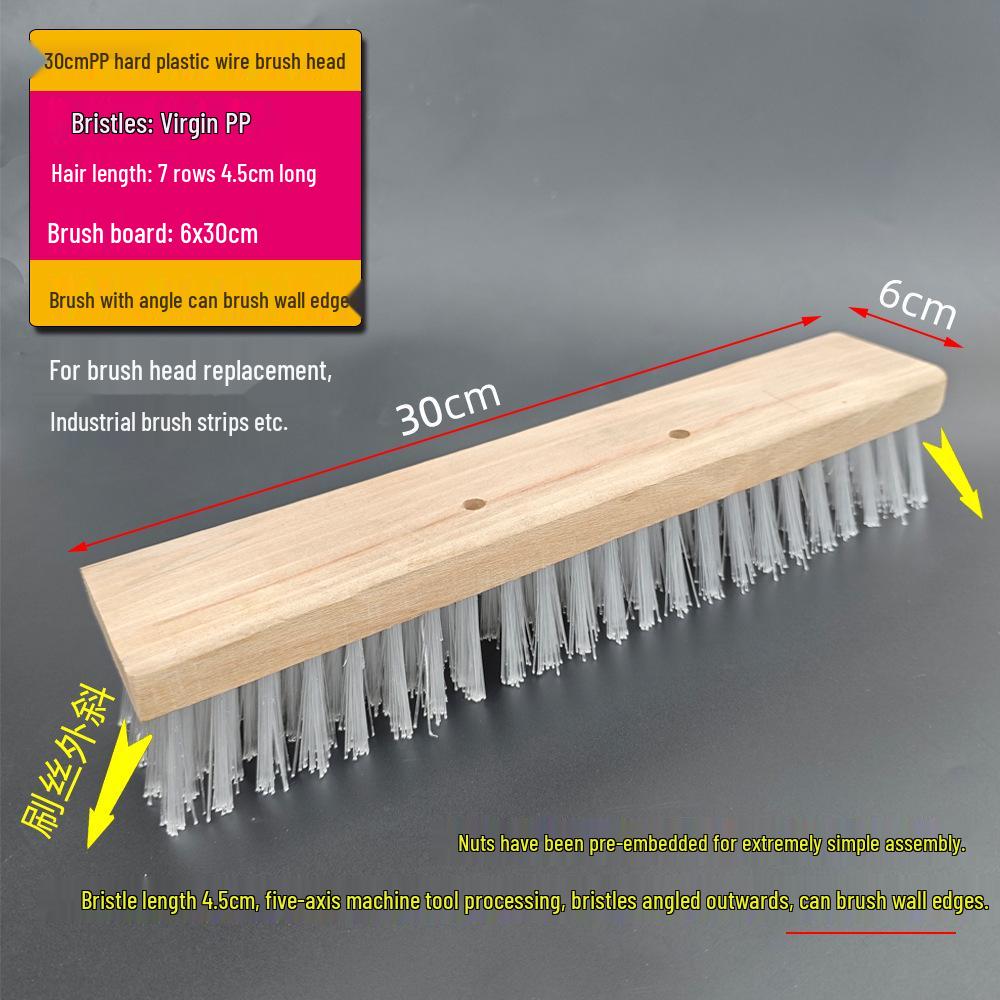 Long-Handled Stiff-Bristled PP Floor Scrubbing Brush for Kitchen, Bathroom, Outdoor, and Cement