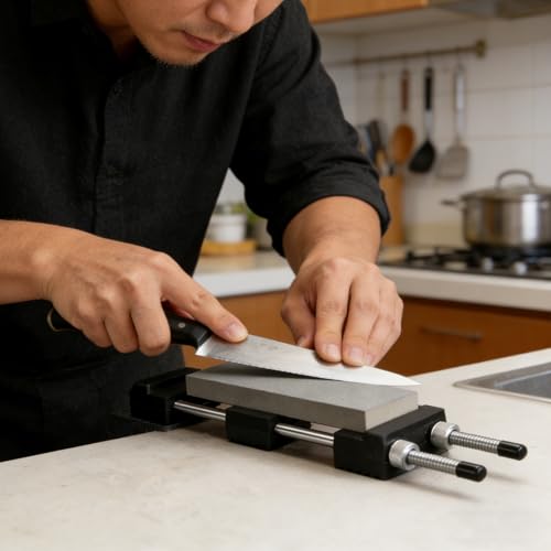 Stainless Steel Universal Whetstone Stand, Adjustable, Fits 135-218cm Sharpening Stones, Knife Sharpening Stones, Non-Slip Fixed Base, Sink Bridge, Sh