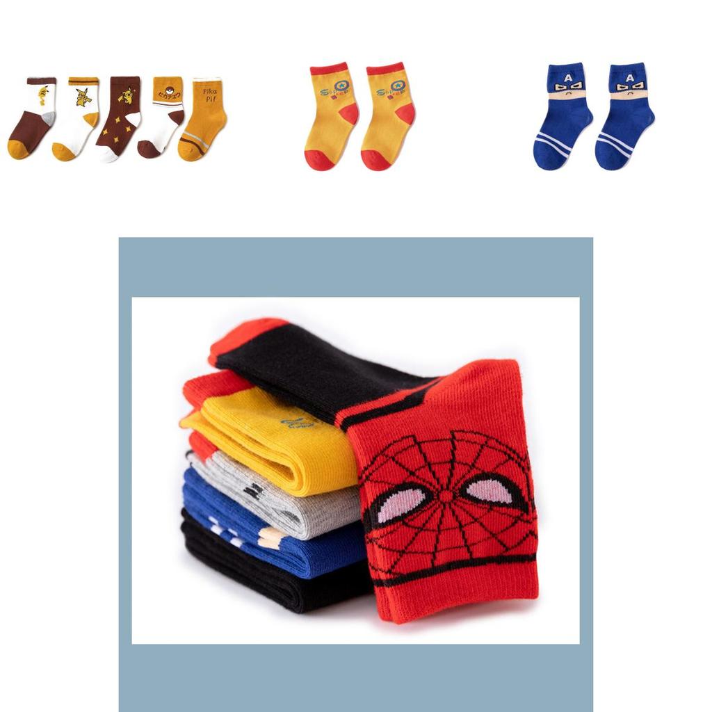 Soft And Breathable Spider-man Cotton Socks With Charming Cartoon Style For Boys