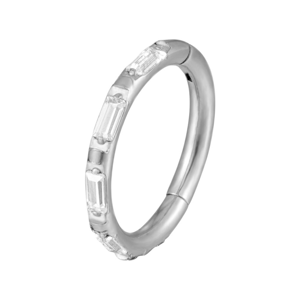 ASTM F136 Titanium Earrings High Quality Zircon Hight Segment Nose Rings Open Small Septum Piercing Helix Lobe Body Piercing 16G