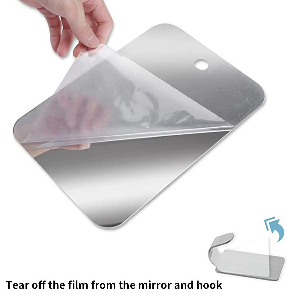 1pcs Acrylic Anti Fog Mirror With Wall Suction Shower Mirror For Man Shaving Women Makeup Portable Travel Bathroom Accessories