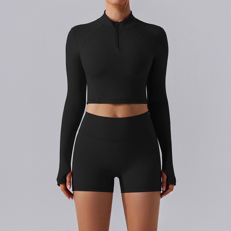 Yoga Clothes Long-Sleeve Suit Women's Quick-Drying Slim Fit Thin and Breathable Fitness Pants Stretch Tight Fashion Sexy Top