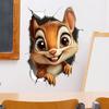 Peek a Boo Squirrel Wall Sticker Removable Cartoon Decal for Kids Room Nursery Living Room Home Wall Decor