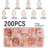 Copper Washer Flat Ring Seal Gasket Set Red Copper Material
