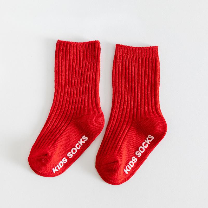 Nowe Jesienne Skarpetki Dziecięce: Bawełniane podkolanówki z podwójną igłą dla dzieci w wieku 1-3 lat, luźny krój, nie krępujące ruchu