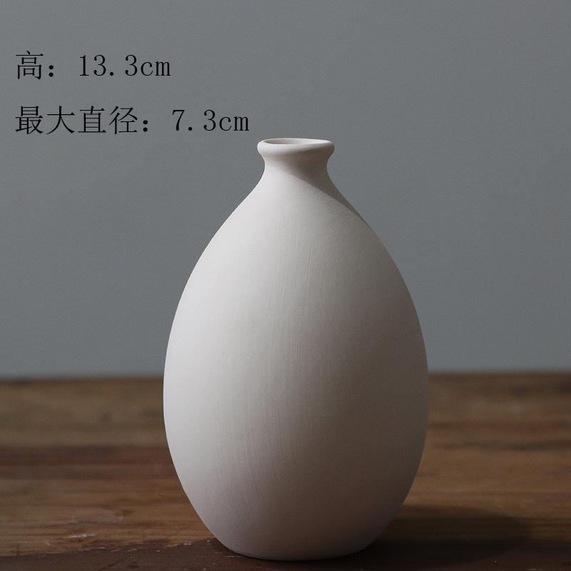 Unglazed Ceramic Vase Nordic Minimalist, Creative DIY Pottery for Home Decor, White Bisque Flower Holder Photo Prop