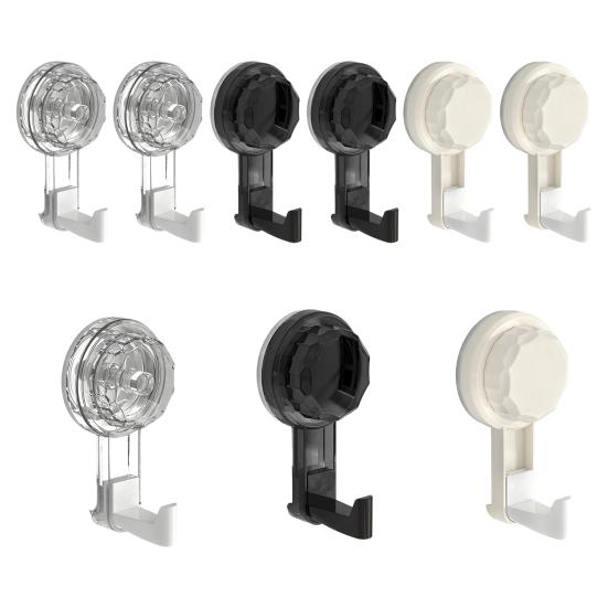 Rotating Suction Cup Hook with Vacuum Lock Heavy-Duty No-Drill Adhesive Hook for Bathroom Kitchen Door Removable Reusable Space-Saving Organizer for