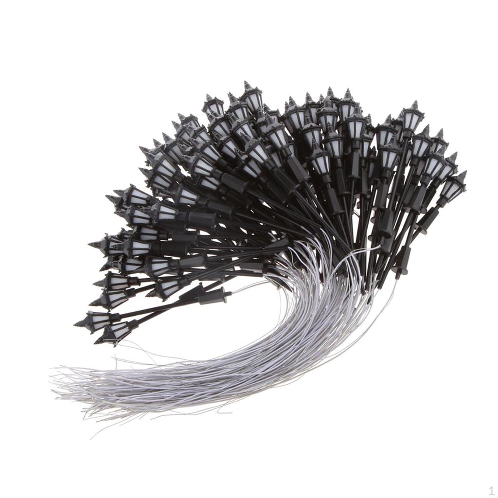 100pcs Model Miniature Street Lights LEDs Garden 1:150