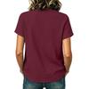 Women Casual V Neck Button Front Top with Pocket Short Sleeve Relaxed Fit Blouse Lightweight Comfortable Fabric