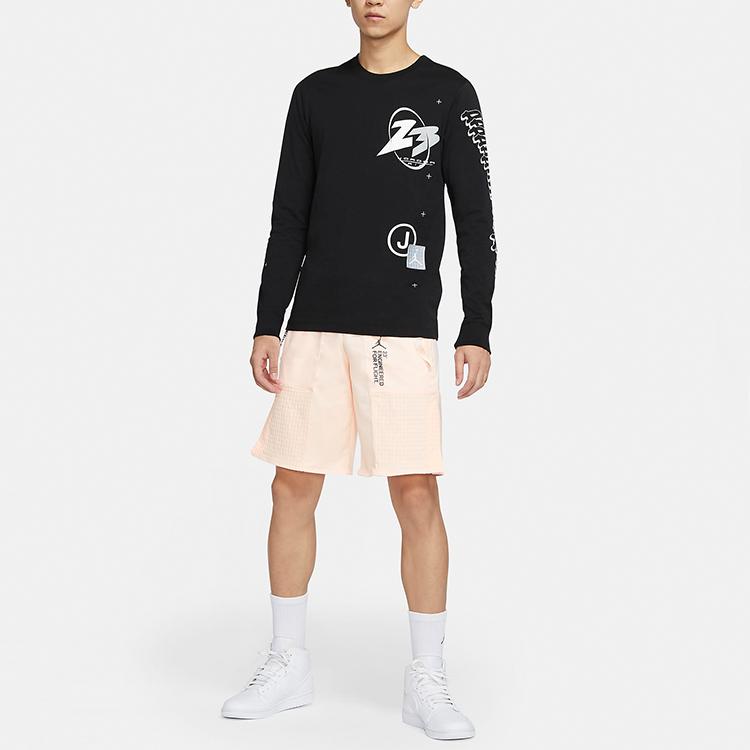 Air Jordan 23 Logo Print Casual Long Sleeve T-Shirt Men Tops Black CT3662-010