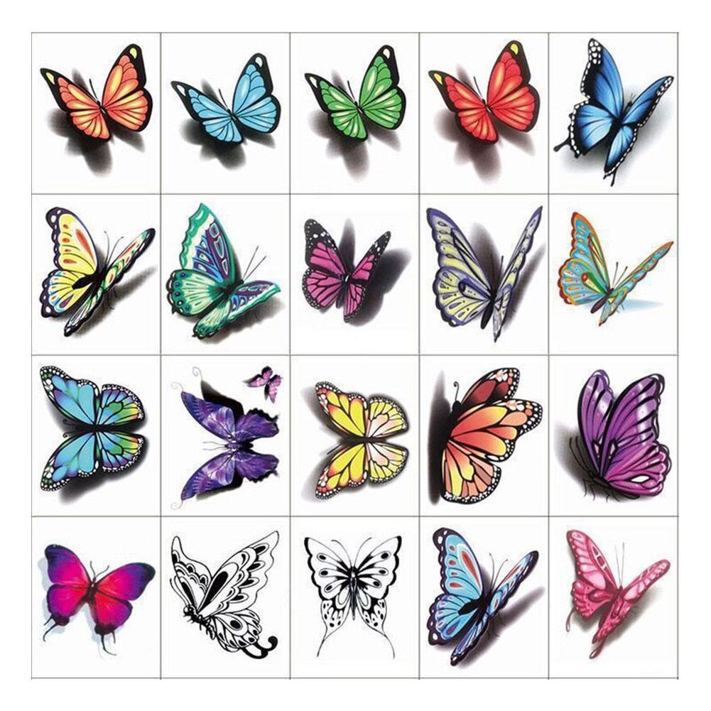 20/50pcs Waterproof Tattoo Stickers Sexy Simulation Collarbone Stickers Tattoo Butterfly Flower K9U6