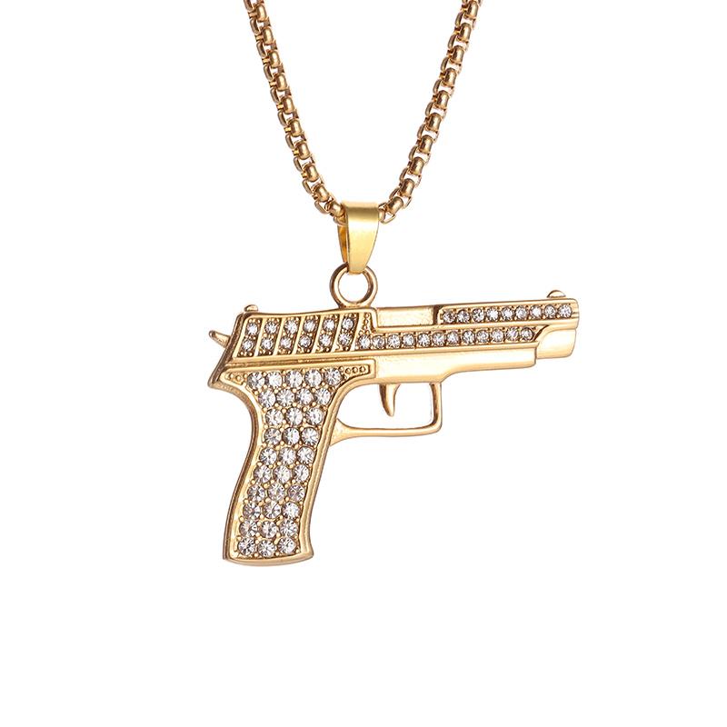 Hip Hop Zircon Dollar Sign Pendant Necklace Men Women Punk Fashion Rock Rap Jewelry Gift