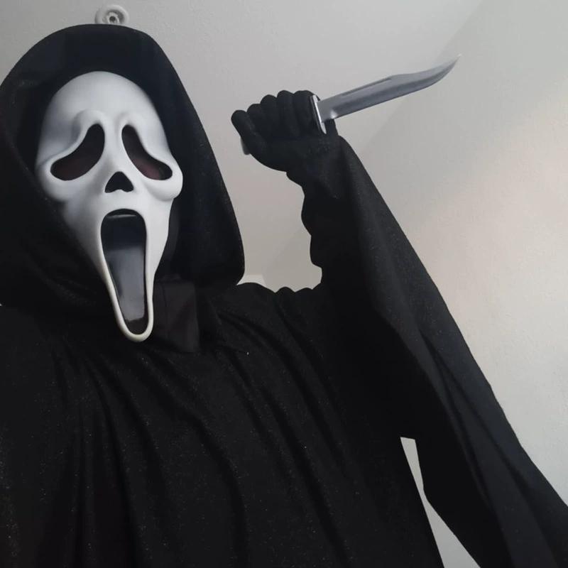 Scream Ghost Face Mask Official Movie Horror Mask for Halloween Cosplay & Costumes Scary Adult Killer Mask Prop