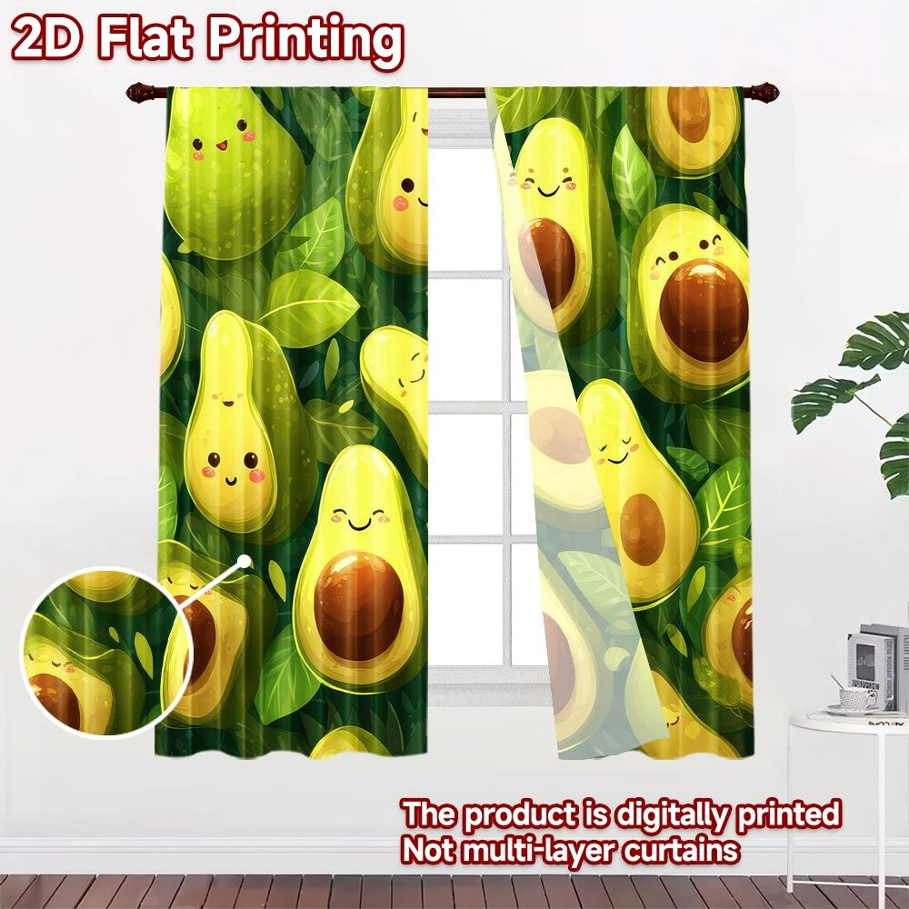 2D flat Photography Backdrop Scene Tapestry Cute Smiling Avocados 100% Polyester Holiday Decorations Use for Suitable for