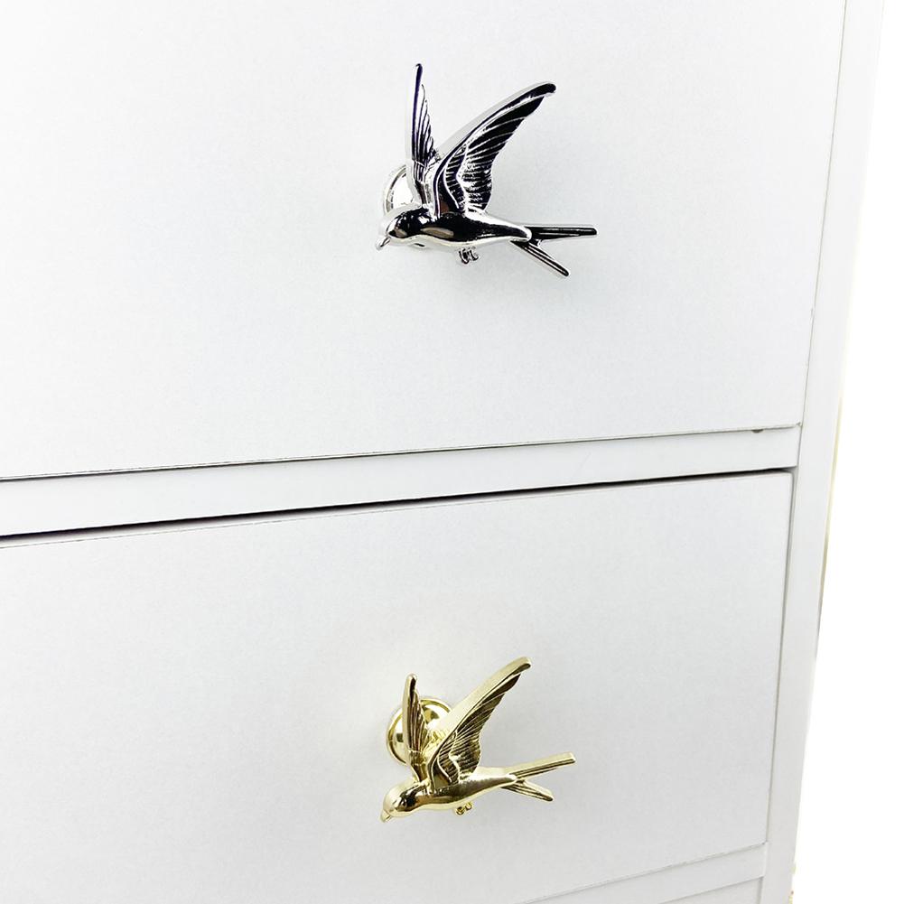 Bird Shape Handles Zinc Alloy Furniture Handle Cabinets Door Knobs Children Drawer Pulls Kitchen Cupboard Knob Furniture Hardwae