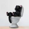 Cat Figurine Funny PVC Inspired Hand-crafted Toilet Series Cat Sculpture   Cat Statue  Party Supplies