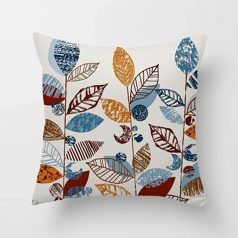 Multicolored Geometric Patterns Double-sided Printed Pillow Cover Short Plush Suitable Living Rooms Sofas Throw Cushion Cover