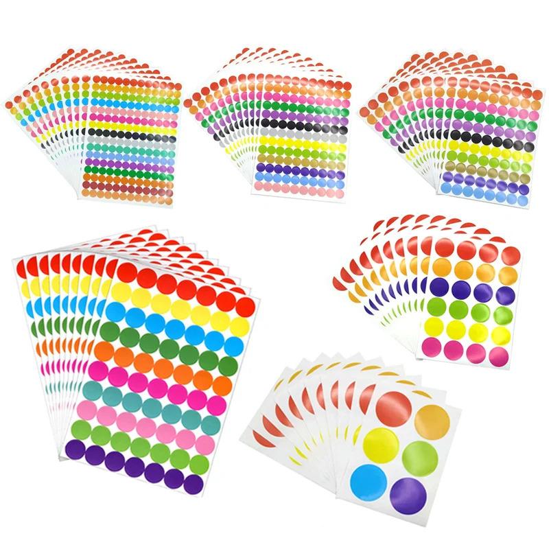 Adesivi a Punti Colorati Cerchietti Polka 6mm 8mm 10mm 19mm 20mm 40mm Decorazione Ufficio Classe Festa Giocattoli Decorazione Diario Adesivo