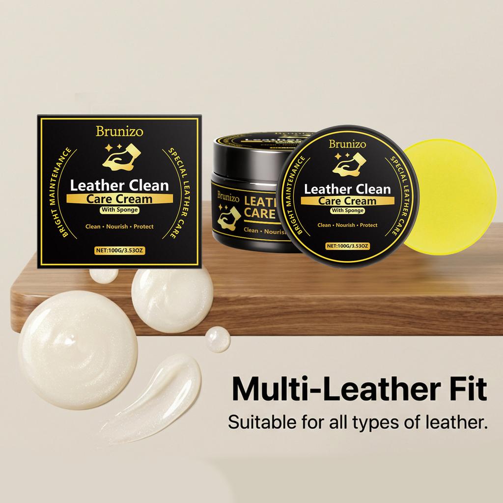 Leather Conditioner and Cleaner Leather Care Cream Car Seat Restorer Auto Interior Cleaning Kit Furniture Polish Shine Protector