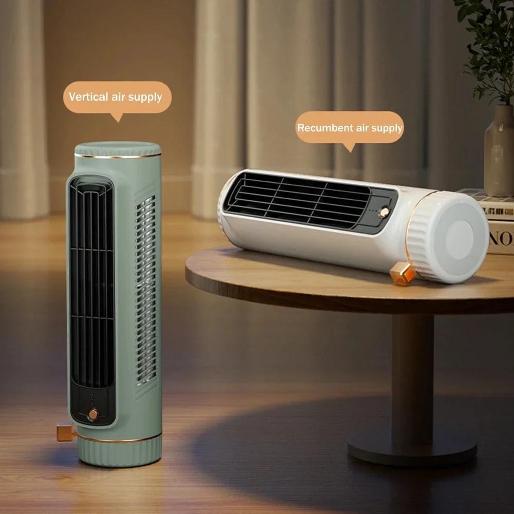 Blattloser Lüfter, Mini-Desktop-Klimaanlage mit schüttelndem Kopf, Wasserkühlungslüfter, Typ-C, 1200 mAh, aufladbare Klimaanlage