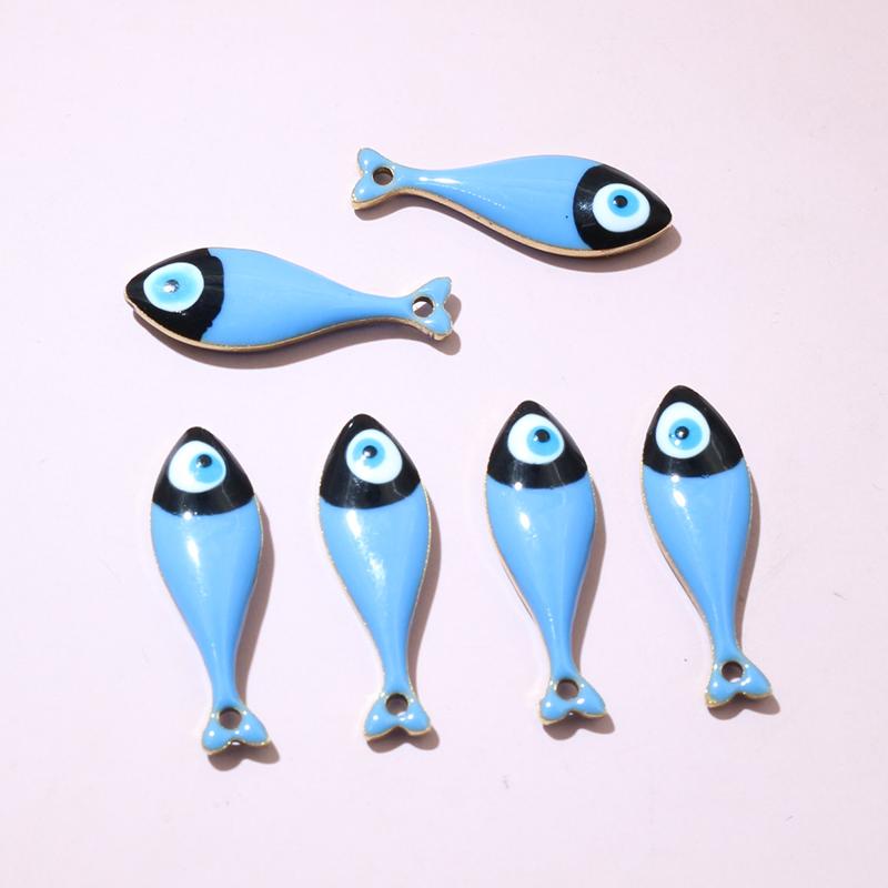 

10pcs 20x6.5mm Enamel Fish Charms Pendant Stainless Steel DIY Jewelry Making Accessories Findings for Necklace Earrings Bracelet