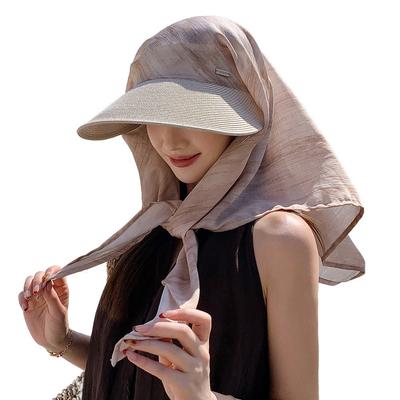 Trendy Strap Headscarf Hat Neck Protection Uv Protection Sun Hat Baseball Cap