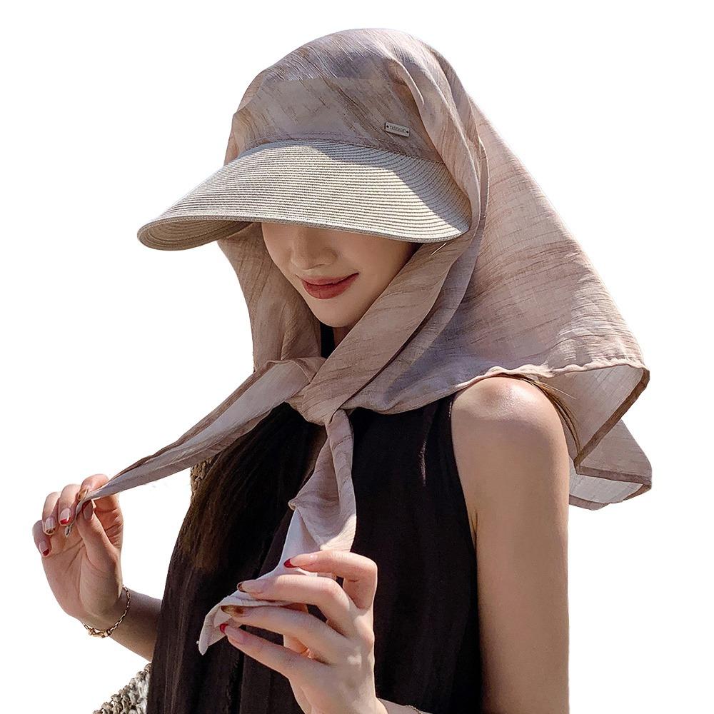 

Trendy Strap Headscarf Hat Neck Protection UV Protection Sunblock Visor Sun Hat розовый