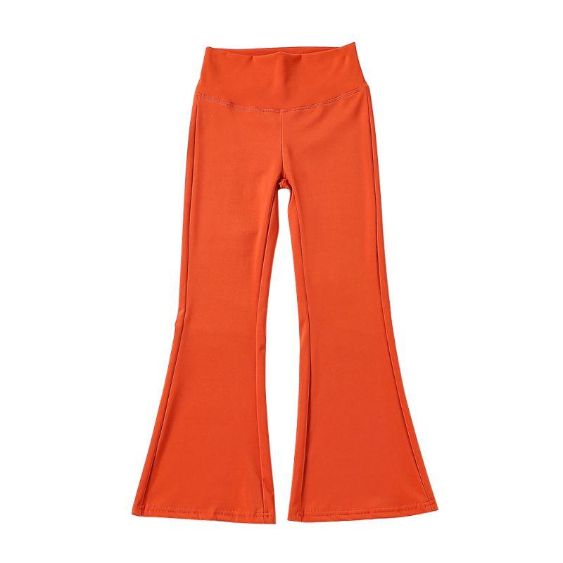 3-14 Jahre Kinder Mädchen Einfarbig Elastische Schlaghosen Hohe Taille Fitnesshose