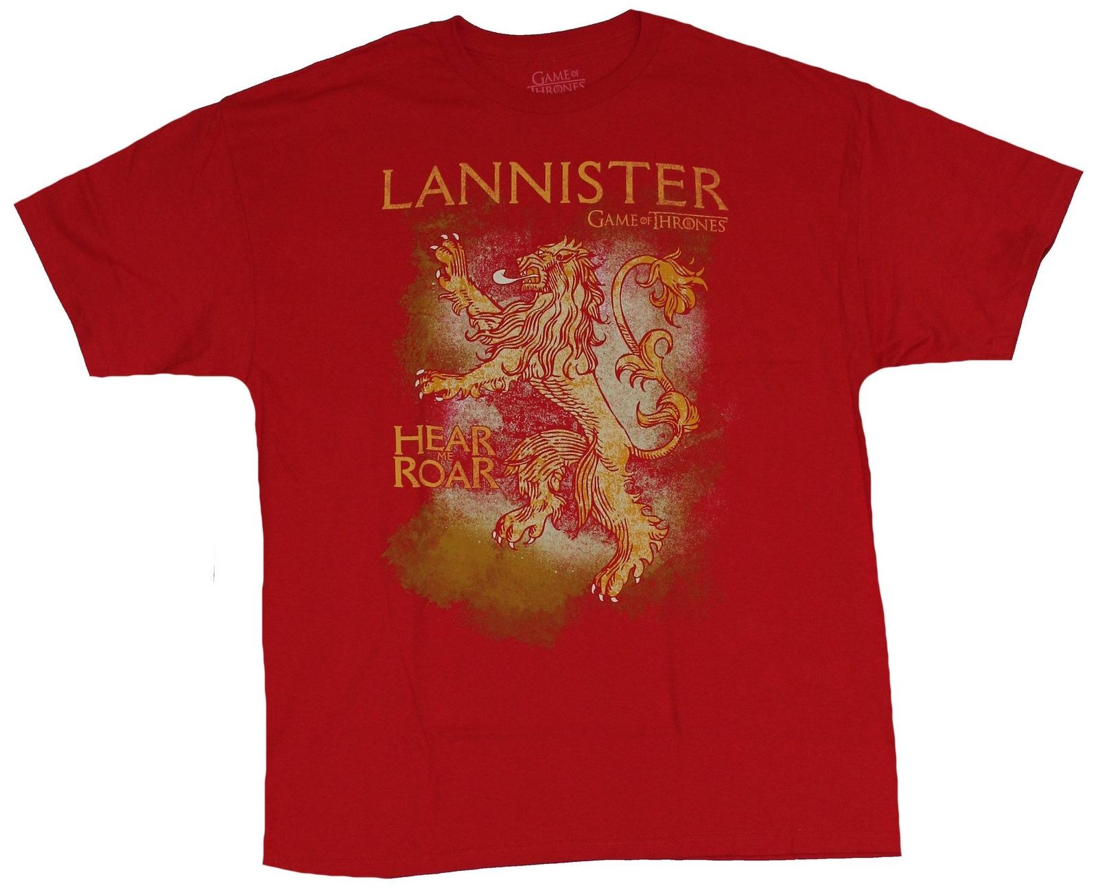 Game of Thrones Adult New T-Shirt - Hear Me Roar Yellow Orange Lannister Crest S